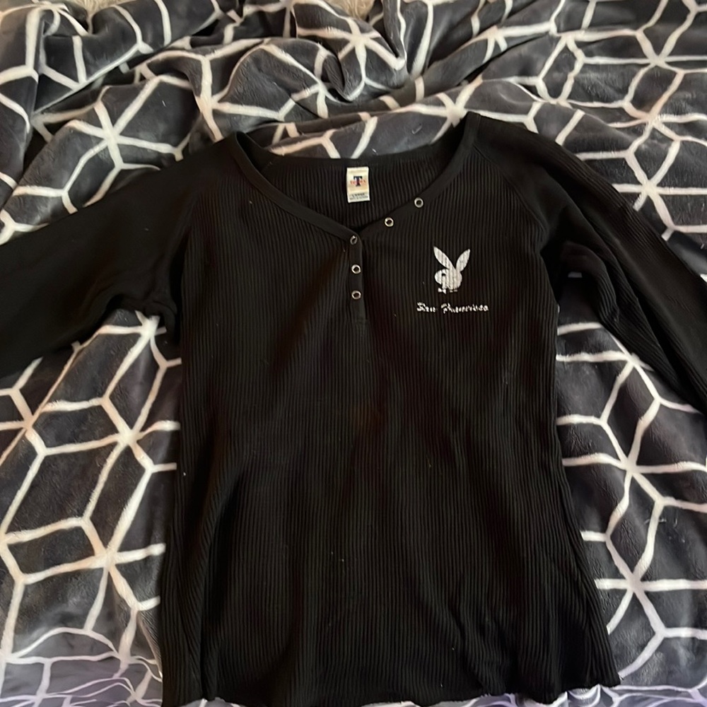 Playboy bunny shirt, San Francisco. Three-quarter length sleeves!